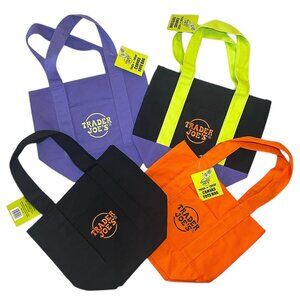 Trader Joe's Halloween Mini Canvas Totes - Set of 4